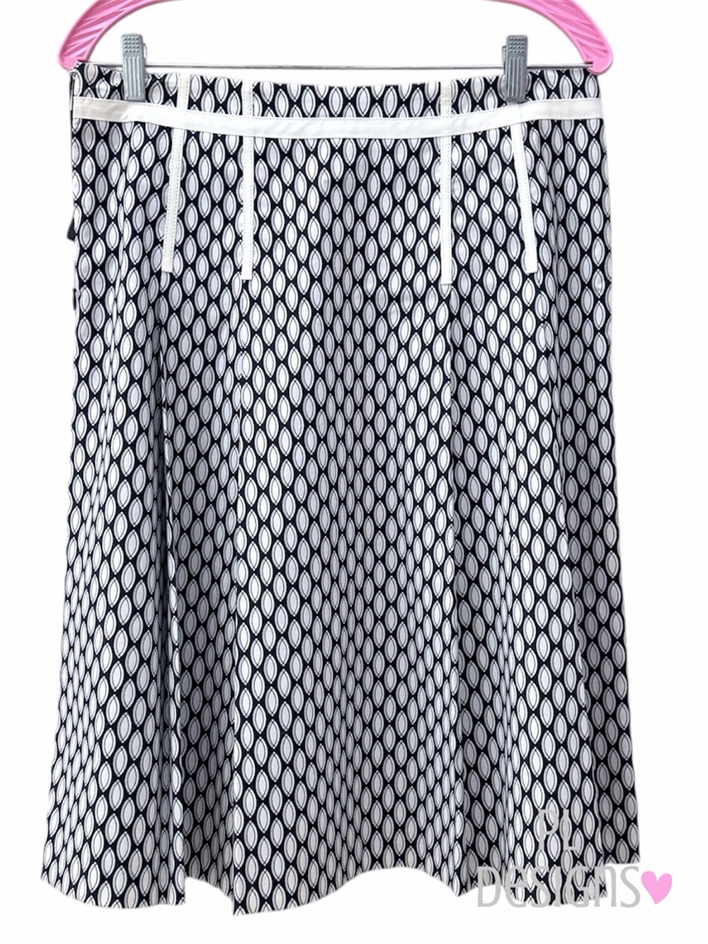GAP Navy and White Geometric A-Line Skirt NWOT Size 10